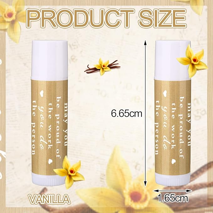 Demissle Thank You Gifts for Coworker Lip Balm Bulk Set Inspirational Appreciation Gifts Leaving Farewell Gifts Vanilla Ingredients Lips Care Products for Friends Teacher Worker Employee (48 Pcs)-Velvo Beauty