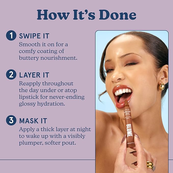 Blume Superbalm Duo - Tri-Peptide Vanilla Lip Balm (0.4 Fl Oz) + Tri-Peptide Toffee Soft Brown Tinted Lip Balm (0.4 Fl Oz) - Deep Hydration & Lip Plumping Set-Velvo Beauty