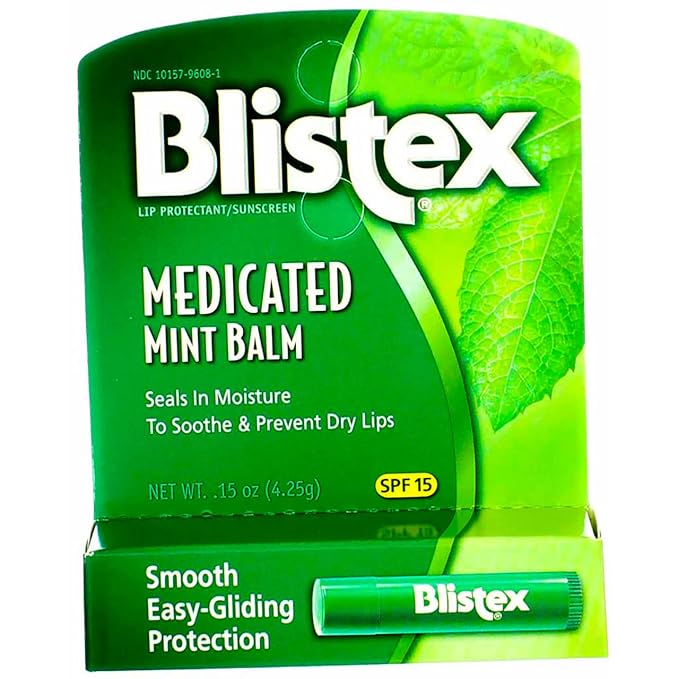 Blistex Medicated Mint Balm SPF 15 0.15 oz (Pack of 12)-Velvo Beauty