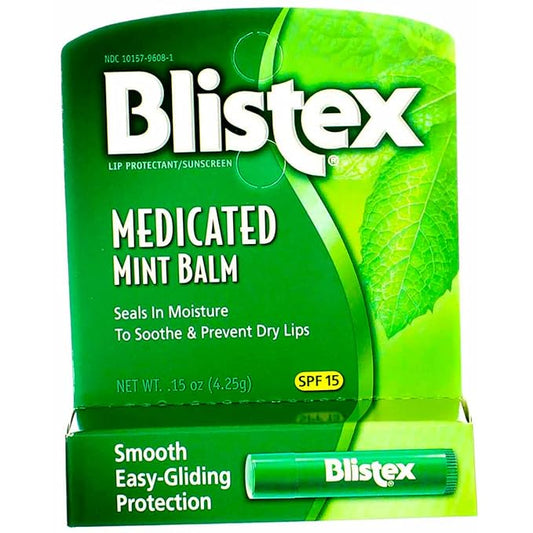 Blistex Medicated Mint Balm SPF 15 0.15 oz (Pack of 12)-Velvo Beauty