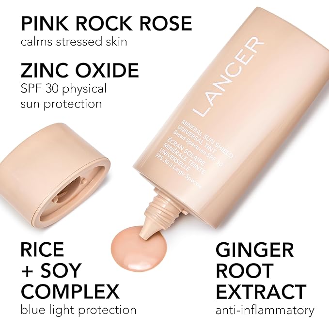 Lancer Skincare Sheer Fluid Sun Shield, Broad-Spectrum SPF 30 Sunscreen, 2 Fl Oz-Velvo Beauty