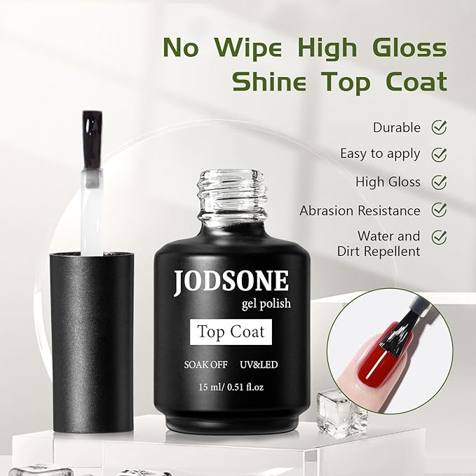 JODSONE Gel Nail Remover Quick Gel Nail Polish Remover and Base Coat Top Coat Simple Set is Suitable for Beginners to Try-Velvo Beauty