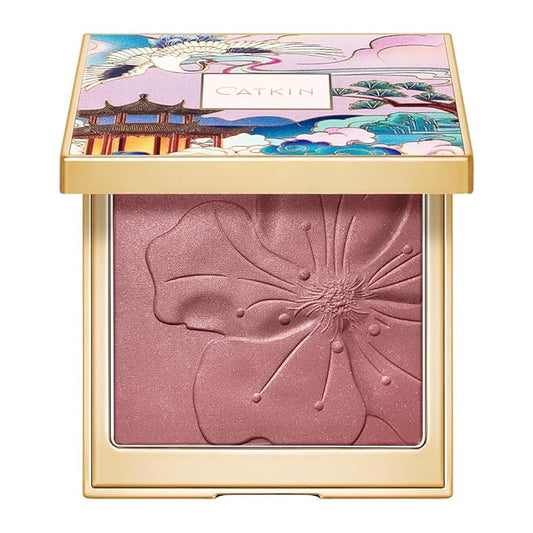 CATKIN Cheek Powder Blush Baked Pink Makeup Blusher Creamy Light Weight Long Lasting Natural flush Finish10g (C09 Midnight)-Velvo Beauty