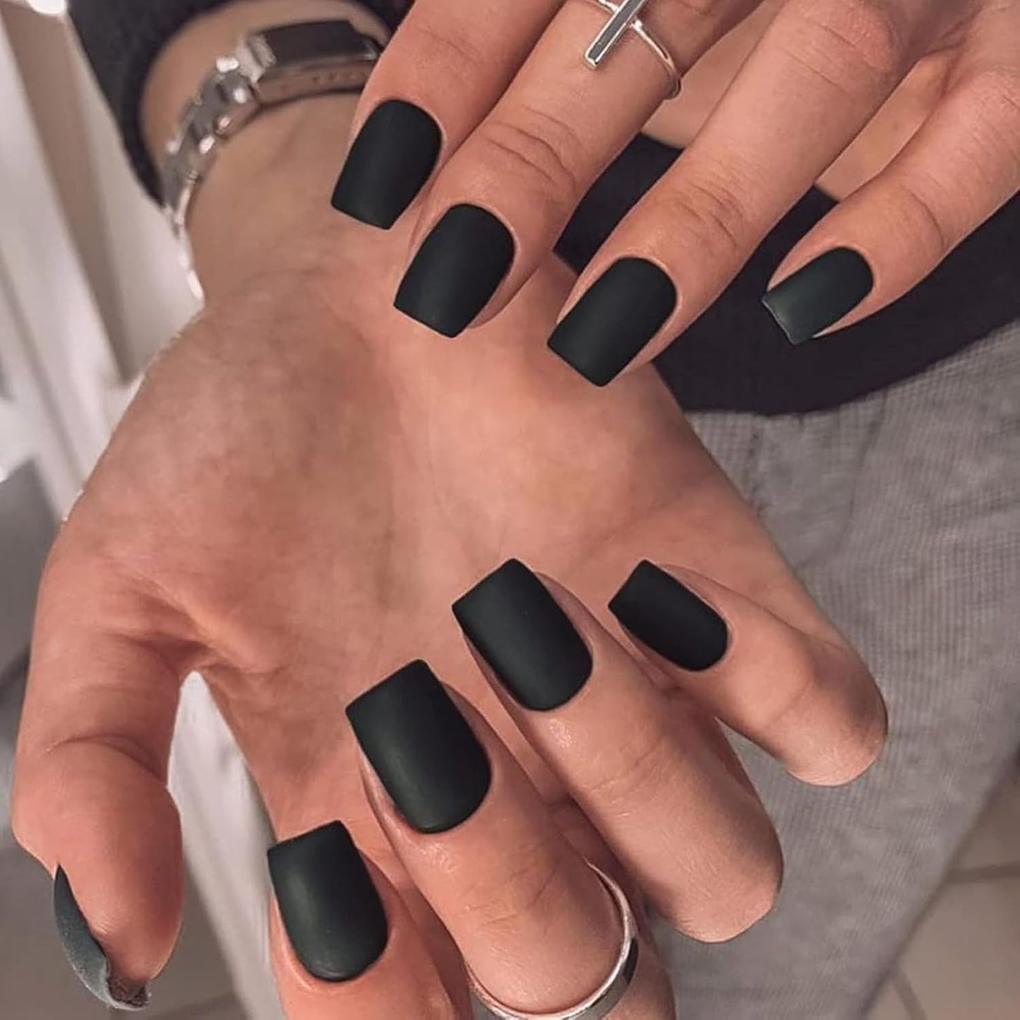 NovaCharm 12ml Black Matte Nail Polish, Quick Dry Nail Lacquer for Nail Art Varnish, Mist Effect Matte Finish Velvet Nail Polish, Silky Velvet Fingernail Polish For Women Girls Manicure DIY at Home-Velvo Beauty