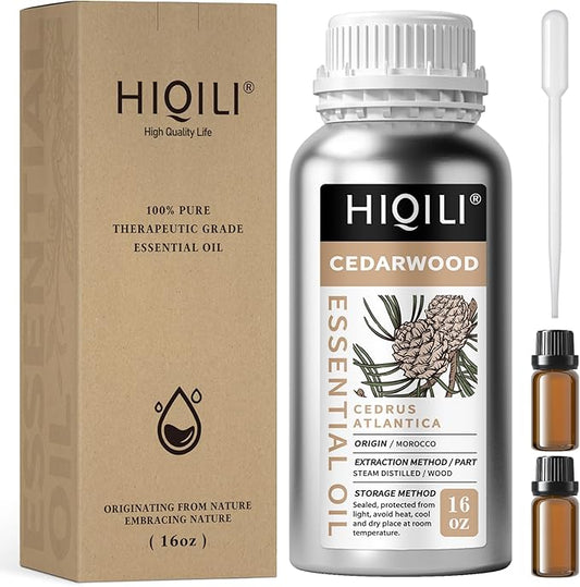 HIQILI 16 Fl Oz Cedarwood Essential Oil, Pure Natural Cedarwood Oil for Hair, Diffuser, Aromatherapy - 500ML-Velvo Beauty