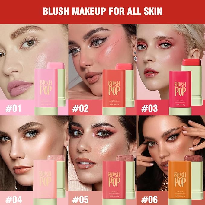 Soft Creamy Highlighter Blush Stick, Silky Smooth Shimmer Bronzer Stick,Waterproof Blendable Natural Glow Highlighter Makeup Stick, Lightweight Body Face Illuminator Luminizer,06 Golden Brown-Velvo Beauty