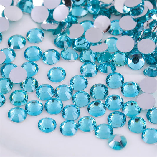 3000 Pieces SS12 3mm Flatback Rhinestones Clear Glass Round Gems Crystals for Nail Art DIY Crafts Clothes Shoes Bags （Crystal Blue）-Velvo Beauty