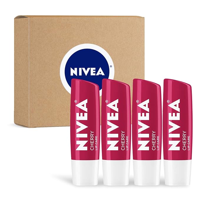 NIVEA Cherry Lip Care - Tinted Lip Balm for Beautiful, Soft Lips - Pack of 4-Velvo Beauty