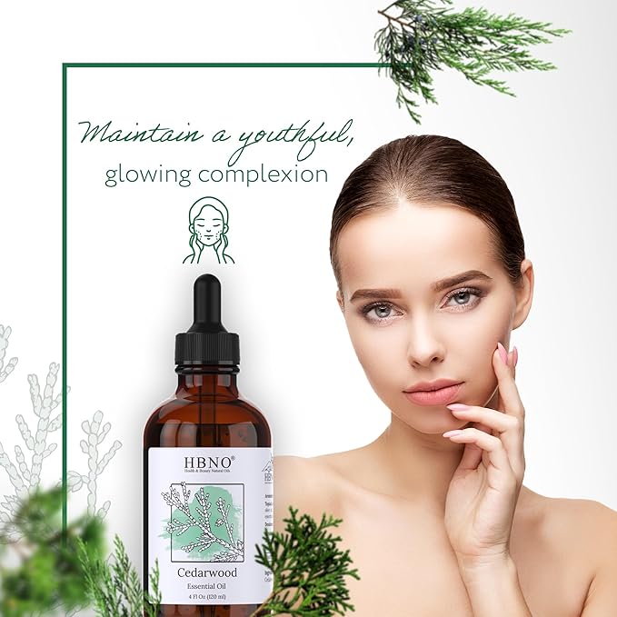 HBNO Cedarwood Essential Oil - Huge 4 oz (120ml) Value Size - Natural Cedarwood Oil - Perfect for Cleaning, Aromatherapy, DIY, Soap & Diffuser-Velvo Beauty