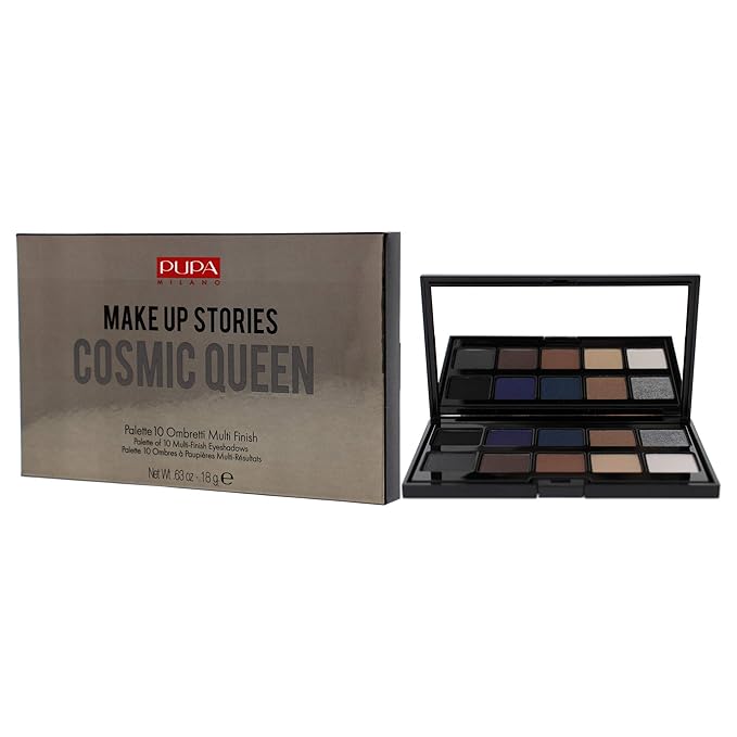 Pupa Milano Make Up Stories Eyeshadow Palette 004 Cosmic Queen - 10-Shade Shadow Collection with Matte, Satin, and Metallic Color Options - High Pigment Formula - Soft, Blendable Texture - 0.63 oz-Velvo Beauty