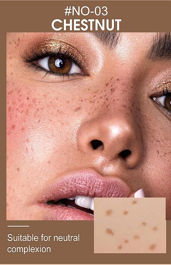 AKARY Freckle Pen Professional Lifelike Face Concealer Point Out Natural Waterproof Longlasting Soft Artificial Freckles Fine Makeup Freckle Pen Life Face Decoration (#03 Chestnut)-Velvo Beauty