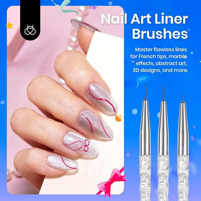 Beetles 31pcs Nail Art Brushes, Dotting Tools, Nail Art Pens, Dust Brush, Striping Liner Fingernail Drawing Pens with Palette Holder All in One for Starter Manicure Design Set-Velvo Beauty