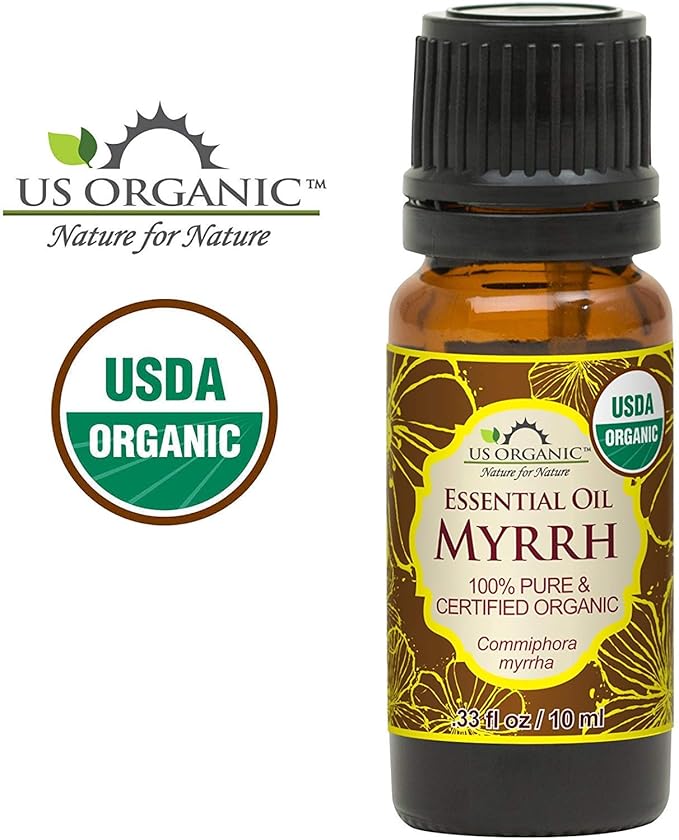 US Organic 100% Genuine Myrrh Essential Oil - Sourced from The Horn of Africa, USDA Certified Organic, Extracted by Hydro-Distillation (Myrrh, 10 ml)-Velvo Beauty