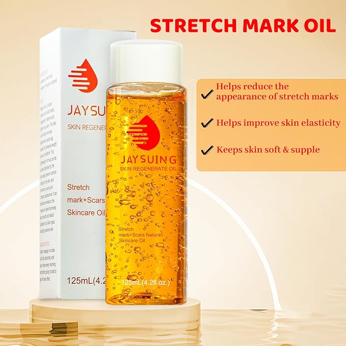 Stretch Mark Oil for Pregnancy, Skincare Body Oil for Scars and Stretchmarks, Pregnancy Oils for Stretch Marks Pre and Postpartum Natural Skincare Massage Oil, Skin Regenerate Oil, 4.2 fl.oz-Velvo Beauty