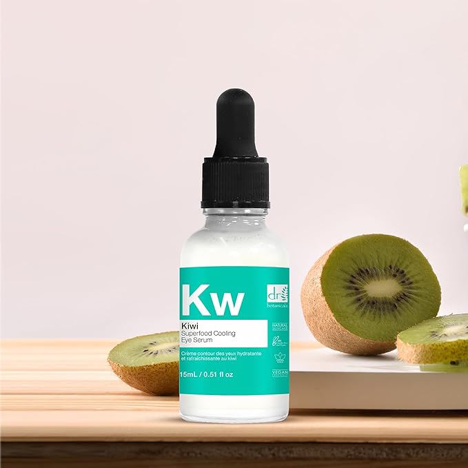 Dr Botanicals Refreshing Eye Cooling Serum with Vitamin C, Kiwi Fruit Oil to reduce Wrinkles, skin imperfections. Hydrating, Brightening and promotes Youthful Skin 15 ml / 0.5 Fl oz-Velvo Beauty