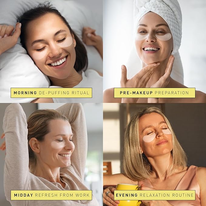 Under Eye Patches for Dark Circles: Snail Mucin Gel Masks for Puffiness Undereye Bags Wrinkles - Instant Brightening Moisturizing Skin Treatment Pads - Gift for Men and Women, 30 Pairs (White)-Velvo Beauty