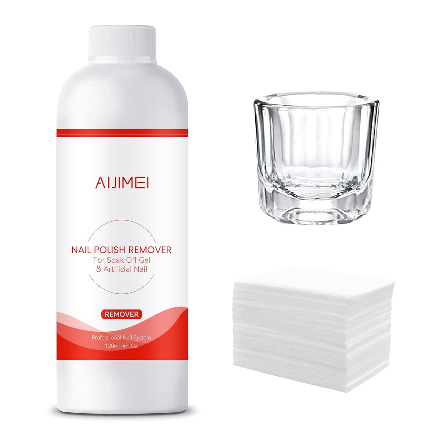 AIJIMEI Nail Polish Remover Kit, 4 Fl Oz Nail Polish Remover for Soak Off Gel Nail Polish Acrylic Nails Dipping powder Remover for Home DIY or Nail Salon-Velvo Beauty