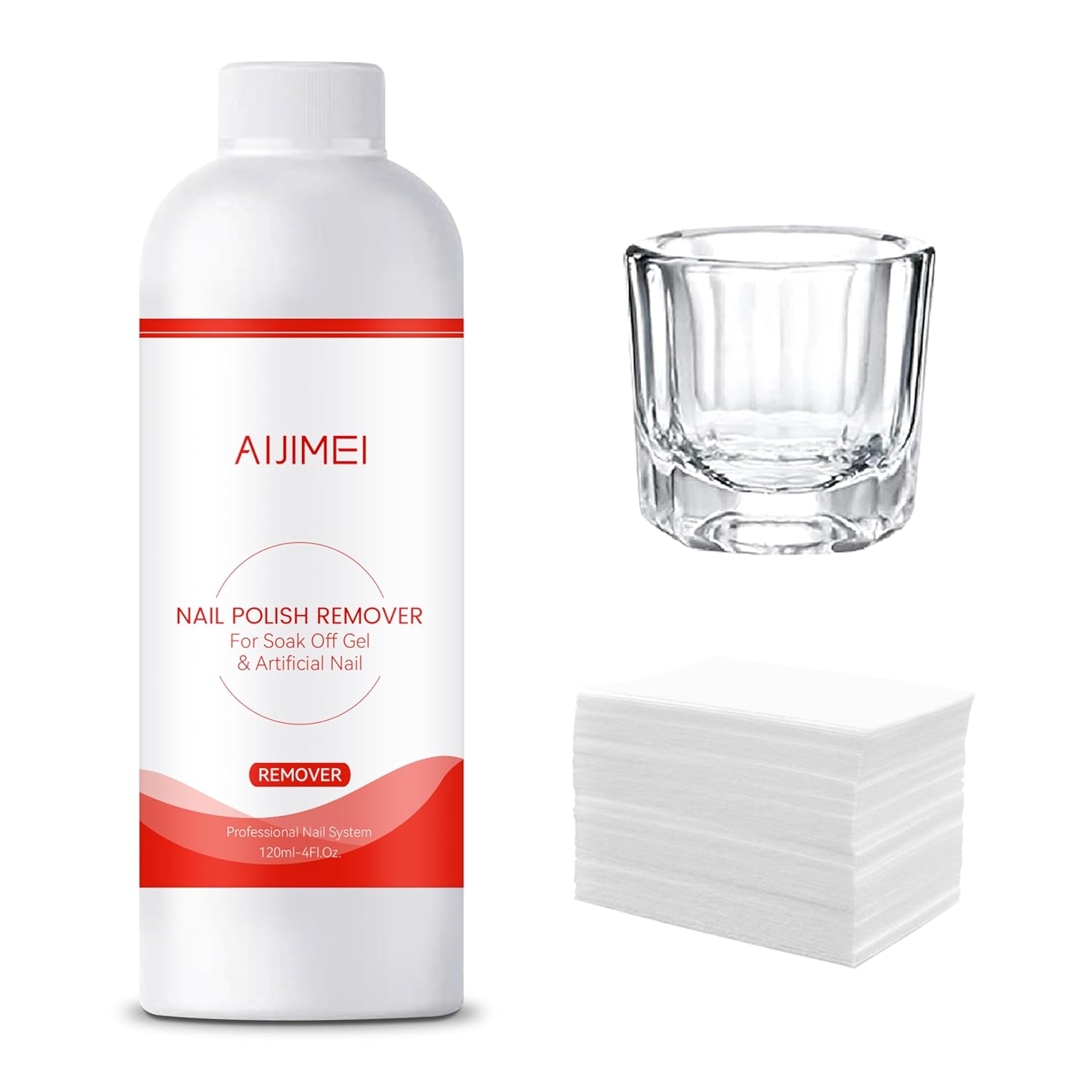 AIJIMEI Nail Polish Remover Kit, 4 Fl Oz Nail Polish Remover for Soak Off Gel Nail Polish Acrylic Nails Dipping powder Remover for Home DIY or Nail Salon-Velvo Beauty