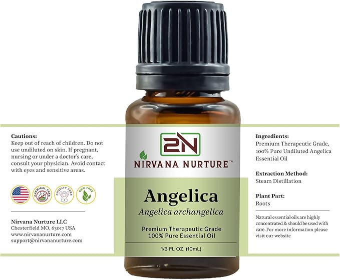 Angelica Essential Oil 100% Pure Premium Therapeutic Grade, Undiluted - Aromatherapy Diffuser for Calm and Relaxation, Skin Care, Hair Care-Velvo Beauty