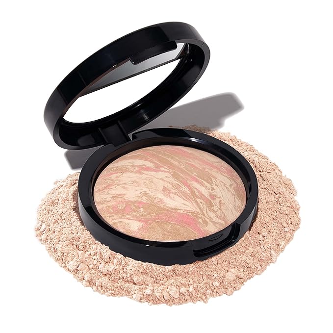 LAURA GELLER NEW YORK Award-Winning Baked Balance-n-Brighten Color Correcting Powder Foundation - Porcelain - Buildable Light to Medium Coverage - Demi-Matte Natural Finish-Velvo Beauty
