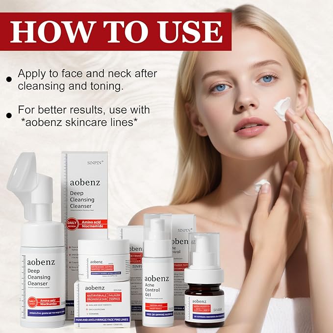 SINPIN aobenz Anti Aging Moisturizer Face Cream for Women & Men - Night Cream for Face & Neck | All Skin Types | Niacinamide + Hyaluronic Acid | Firming, Tightening, Anti Wrinkle, 1.76FL (1PCS)-Velvo Beauty