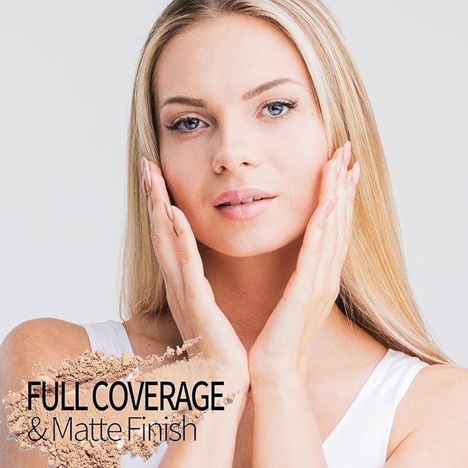 AQUAPURITY - PHOERA Sheer Matte Fixing Powder Makeup Base Fixer Setting Powder Foundation Fixing Compact Pressed Powder Long Lasting Make Up Fixer Skin Vitamin E Beauty Blender (204 Buff Beige…)-Velvo Beauty