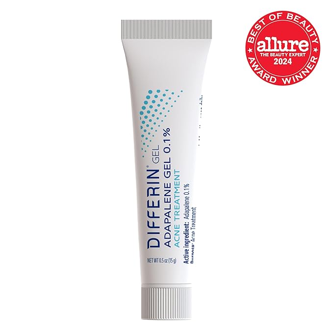 Differin Acne Treatment Gel, 60 Day Supply, Retinoid Treatment for Face with 0.1% Adapalene, Gentle Skin Care for Acne Prone Sensitive Skin, 15g Tube (Pack of 2) (Packaging May Vary)-Velvo Beauty