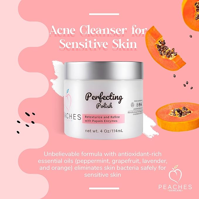 Vegan Exfoliating Scrub – Gentle Face Exfoliator for Delicate Skin with Sugar, Lavender, and Arnica Montana – Helps Improve Skin Texture and Clarity – Perfecting Polish (4 oz)-Velvo Beauty