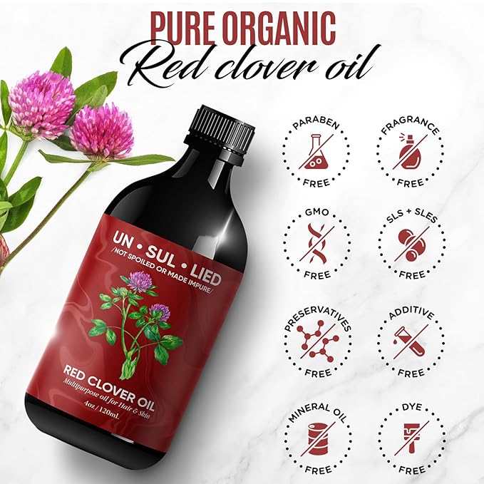 UN·SUL·LIED Red Clover Multipurpose Oil For Hair and Skin, 4 oz-Velvo Beauty