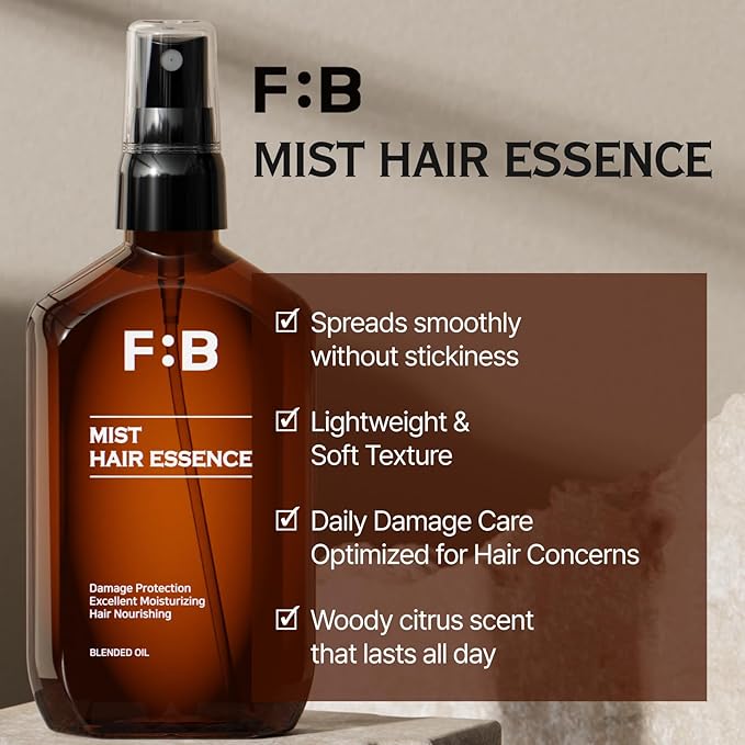 [Forbeaut] Mist Hair Essence – Lightweight Leave-In Treatment Spray for Damaged Hair, Daily Use, Silky Protein Care for Shine & Elasticity, Salon-Like Finish, Woody Citrus Scent, 100ml / 3.7 fl.oz-Velvo Beauty