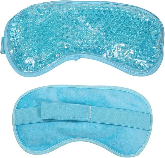 Cooling Eye Mask Reusable Gel Eye Mask for Puffy Eyes,Ice Eye Mask Cold Eye Mask Frozen with Plush Backing for Headache,Migrain,Stress Relief-Color Pastel Blue-Velvo Beauty