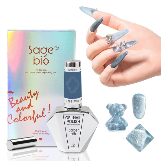 Multifunctional Cat Eye Gel Nail Polish, No Base or Top Coat Required, 15ml, Lasts Up to 4 Weeks, UV/LED Cured, Easy Application, R188-Velvo Beauty