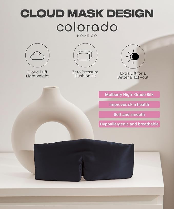 SUNDAYSILKS™ | Adjustable Silk Sleep Mask for Side Sleeper | Cloud-Like Comfort, Weighted for Deep Sleep | Soft Sleep Face Mask for Women & Men, Full Blackout, Cooling Silk Eye Mask for Sleeping-Velvo Beauty