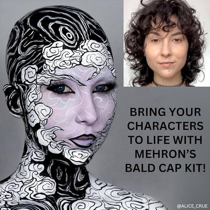 Mehron Makeup Premium Character Kits| Makeup Kits for Halloween & Cosplay| Made in the USA | Complete Makeup Kit | Includes all Makeup, Tools, & Instructions on How to Create the Look | (Bald Cap)-Velvo Beauty
