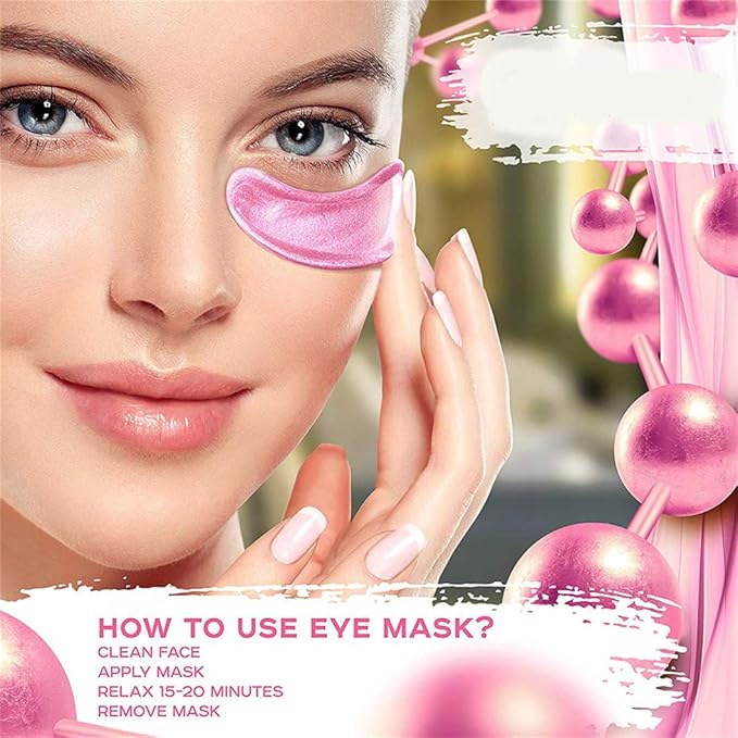 Under Eye Patches - 30 Pairs Collagen Eye Mask Eye Patches for Puffy Eyes and Dark Circles, Anti Aging Moisturizing Gel Eye Pads Under Eye Mask, Pink-Velvo Beauty