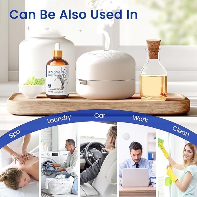 HIQILI Lemongrass Essential Oil, 100% Pure Natural Undiluted Premium Oils - 3.38 Fl. Oz-Velvo Beauty