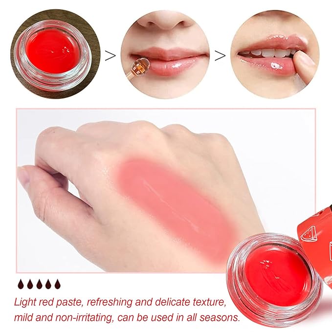 1 PCS Bee Lip Balm Honey Pot, Moisturizing Watermelon Sleeping Lip Balm Lip Mask Overnight, Hydrate Lip Repair Prevent Dry and Cracked Lip Care, Nourishes the Lip Skin, Reduces Lip Lines-Velvo Beauty