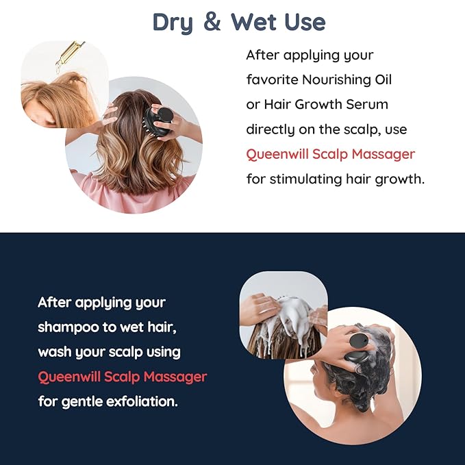 Electric Handheld Hair Massager, Cordless Hair Scalp Massager Portable Head Scratching Massager with 2 Modes Vibration Comb for Hair Growth, Deep Cleansing and Stress Relaxation-Velvo Beauty