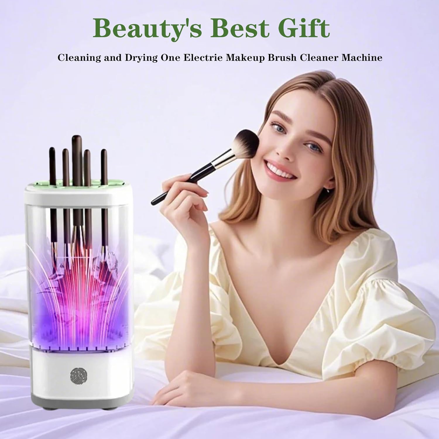 3 IN 1 Automatic Makeup Brush Cleaner-9000 RPM Makeup Brush Cleaner Machine and Dryer Portable Automatic USB Cosmetic Brushes Cleaner Tool for All Size Beauty Makeup Brush Travel Set-Velvo Beauty