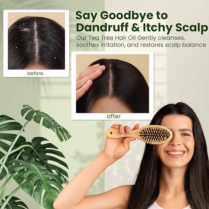 Natural Riches Tea Tree Oil for Hair - Blended with Vitamin E and Castor Oil for Hair Growth - Tea Tree Scalp Treatment for Dry Scalp - Lightweight Scalp Oil for Healthy, Strong Hair - 8 fl oz-Velvo Beauty