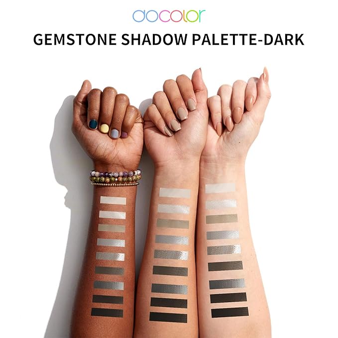 docolor Eyeshadow Palette 9 Colors Black Eyeshadow Gemstone Shadow Palette Highly Pigmented Mattes Shimmers Smokey Glitter Cream Colorful Powder Blendable Long Lasting Waterproof Makeup Palette-Velvo Beauty