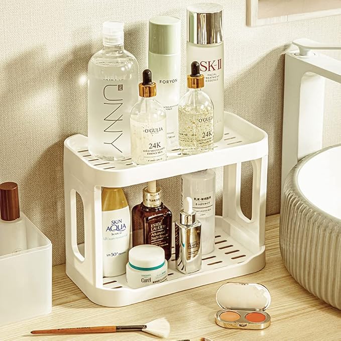 2-Tier Desk Organizers & Dispensers，Mail Holder for Office Desk Organization，Kitchen Spice Rack or Bathroom Countertop Organizer, Gift for Teachers, Classmates, and Friends,White-Velvo Beauty
