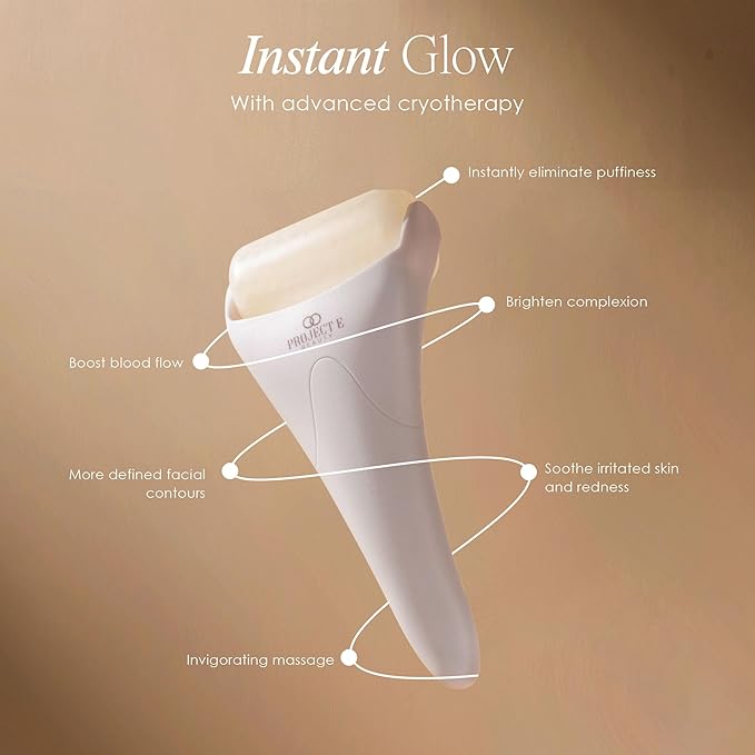 The Ice Roller by Project E Beauty | Cryotherapy Treatment | Facial Massage | Reduce Under Eye Puffiness, Dark Circles | Muscle Soreness Pain Relief Redness-Velvo Beauty