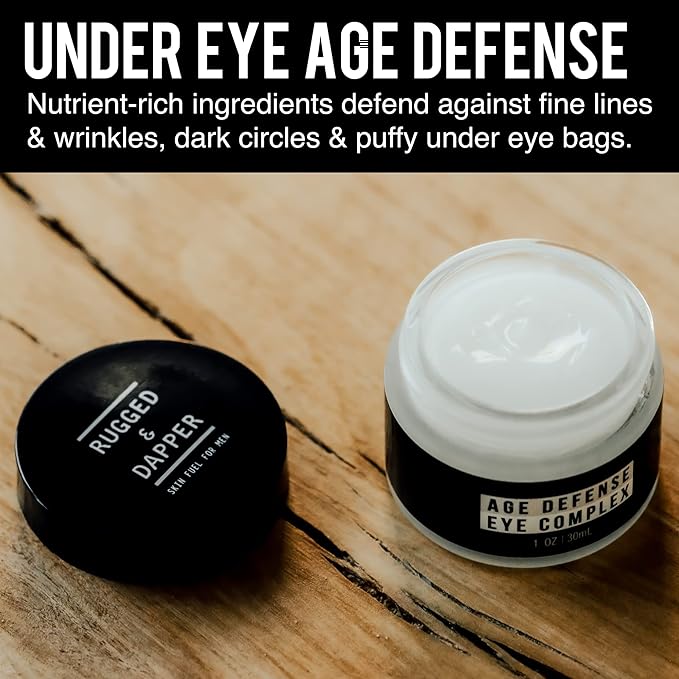 Men's Eye Cream for Dark Circles, Puffiness, Wrinkles & Puffy Eyes, Unscented Gel with Hyaluronic Acid, Vitamin E, Argan Oil, 1 Fl Oz-Velvo Beauty