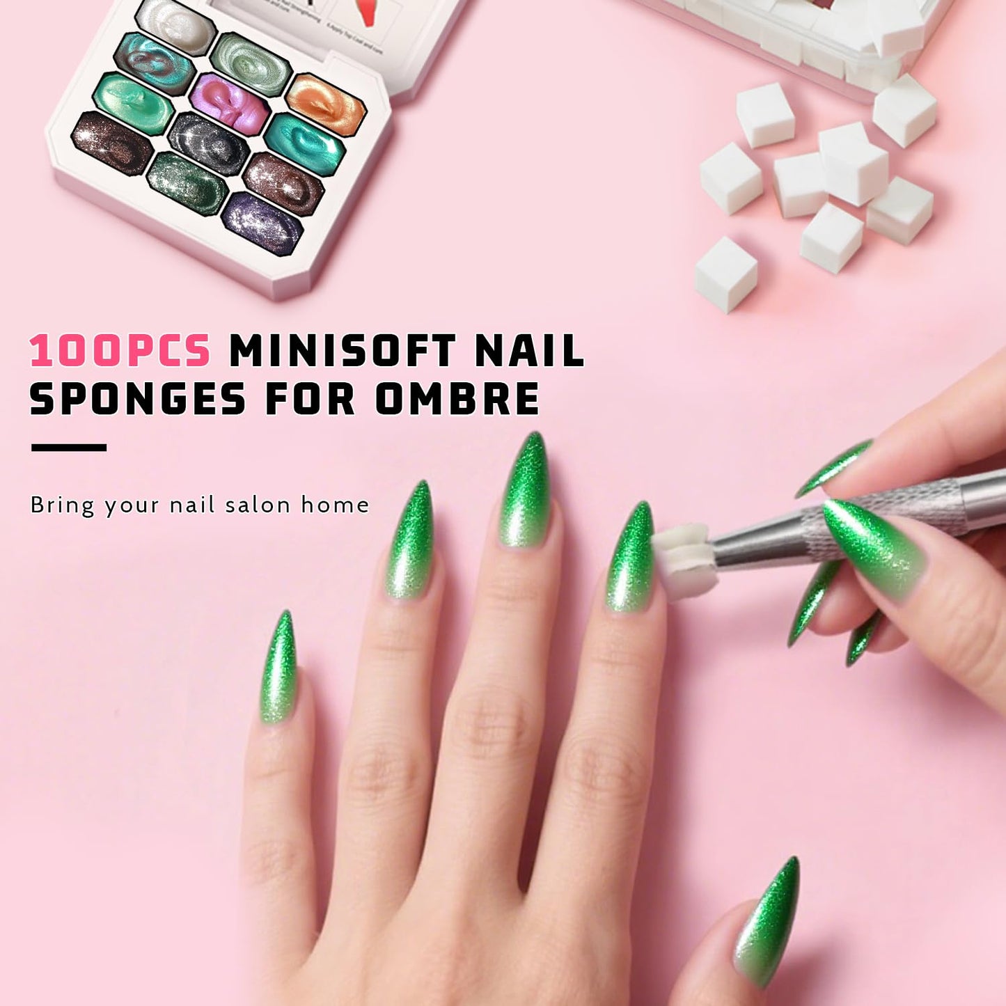 Sponge Pat Paint Nail Gel, Ombre Nails Gradient Gel Nail Blush Blooming Aura Nails Drawing Stripper Floral Painting DIY Nail Art, No Wipe, UV/LED Curing (12 Colors i)-Velvo Beauty