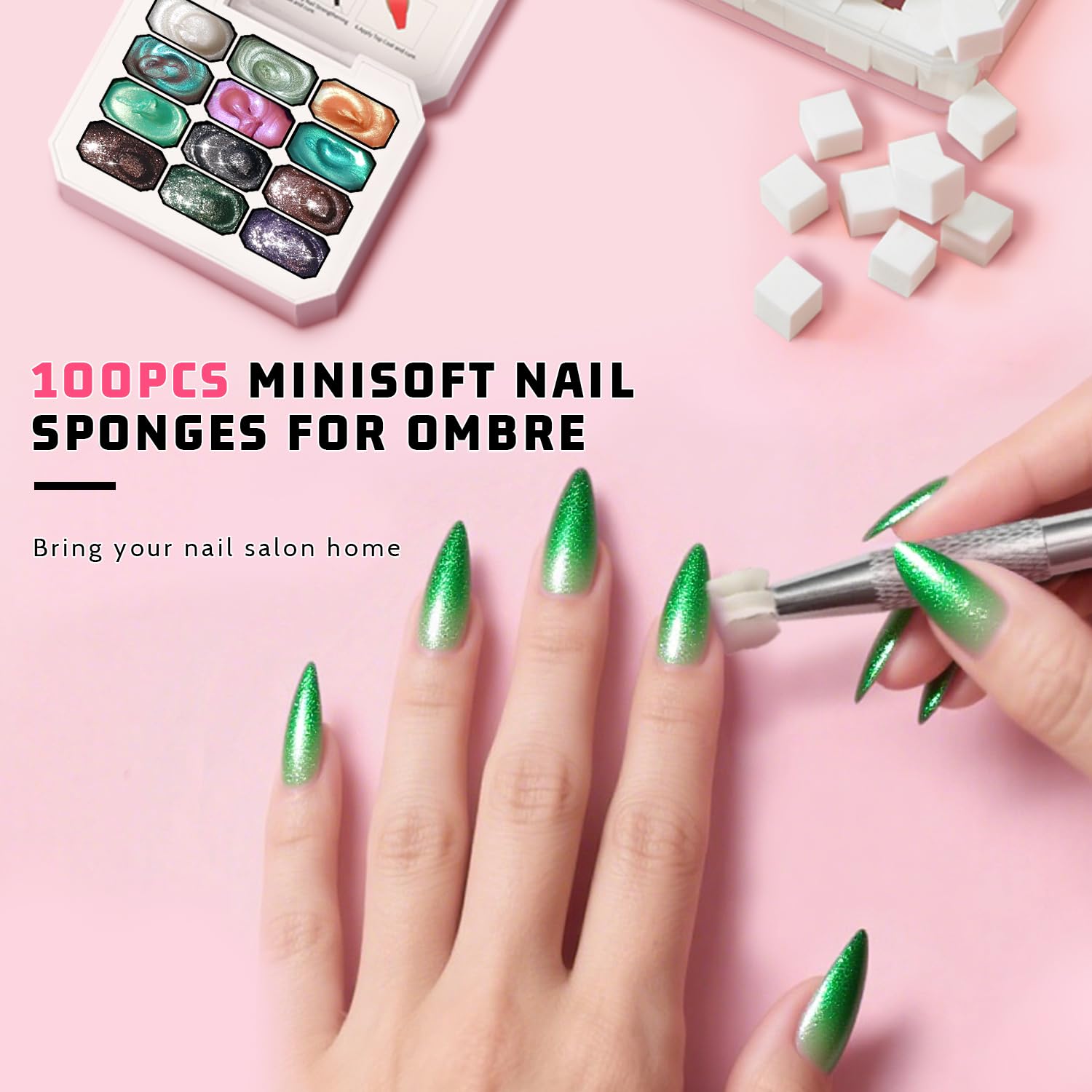 Sponge Pat Paint Nail Gel, Ombre Nails Gradient Gel Nail Blush Blooming Aura Nails Drawing Stripper Floral Painting DIY Nail Art, No Wipe, UV/LED Curing (12 Colors i)-Velvo Beauty