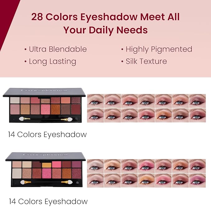 Makeup Kit for Women Full Kit, Travel Makeup Kit, Makeup Gift Set for Teens Girls Beginners Professionals, Makeup Bundle Include 2 Matte & Glitter Eyeshadow Palettes, Lip Gloss Set-Velvo Beauty