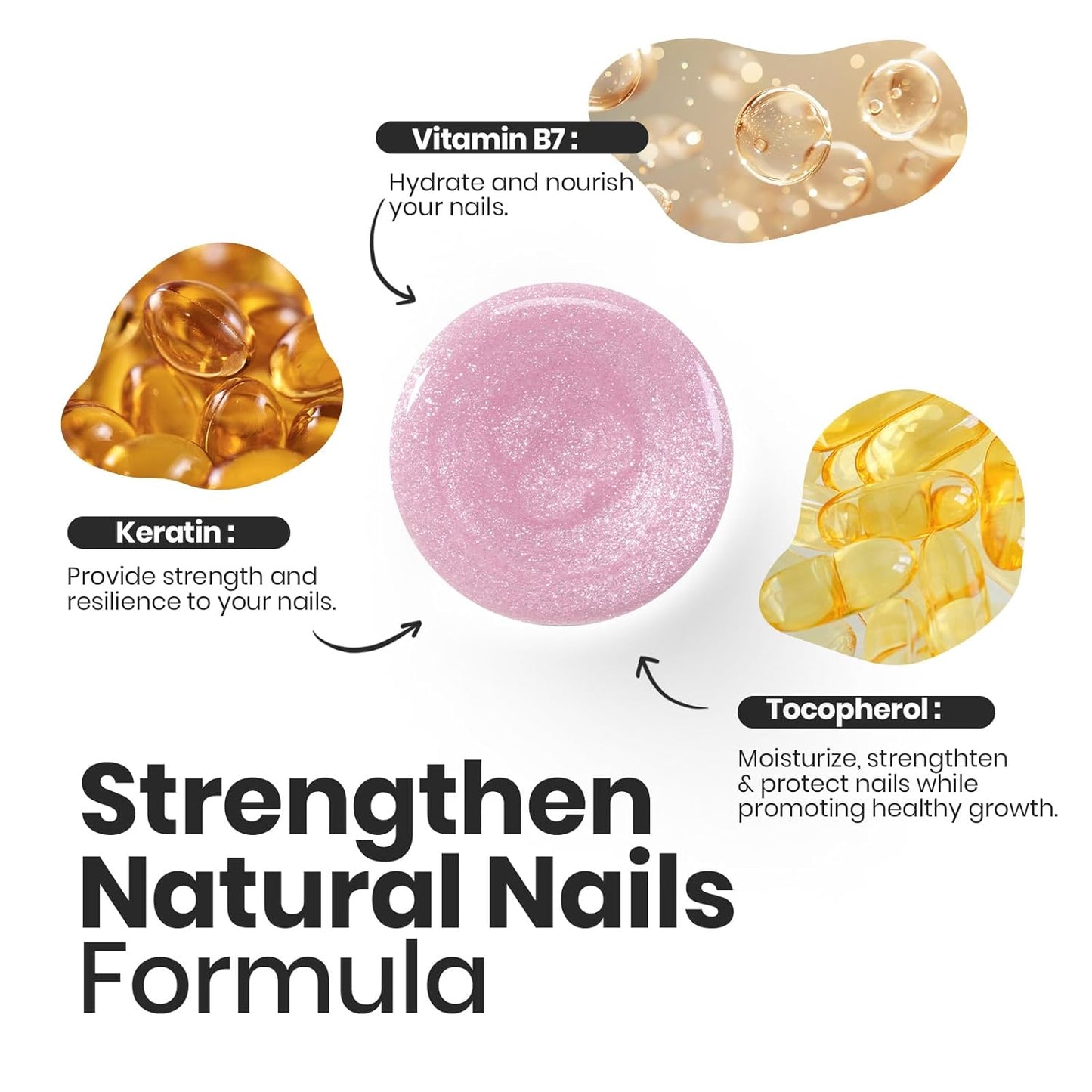 Beetles Pink Nail Polish Set, 6 Colors Glitter Quick Dry Nail Polish Kit Sly Moonlit Fairy Fingernail Polish Gifts for Women Salon DIY Manicure Kit-Velvo Beauty