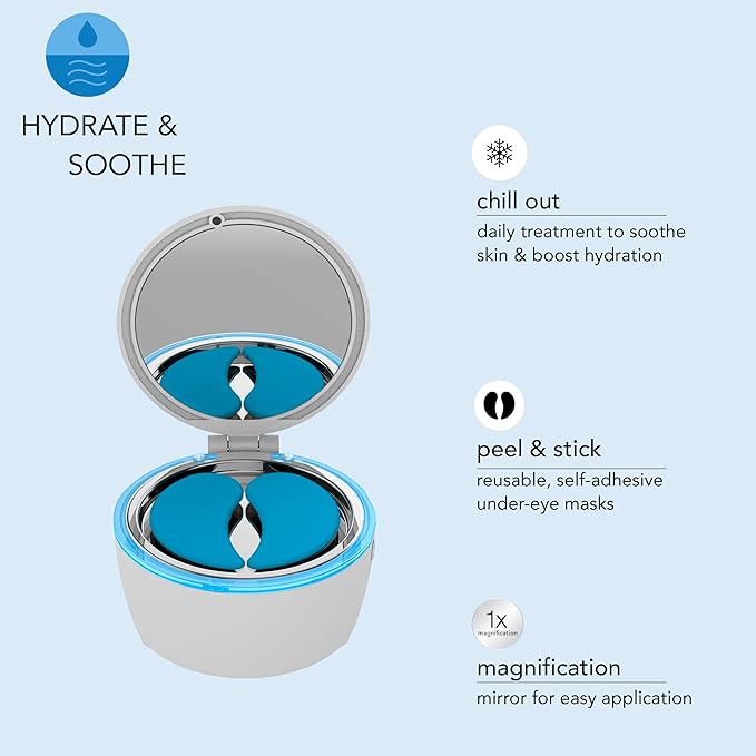 skn by conair Cool Beanz Reusable Under Eye Patches, Rechargeable Cooling Eye Mask to Reduce Dark Circles and Puffiness, and Refresh Tired Eyes-Velvo Beauty