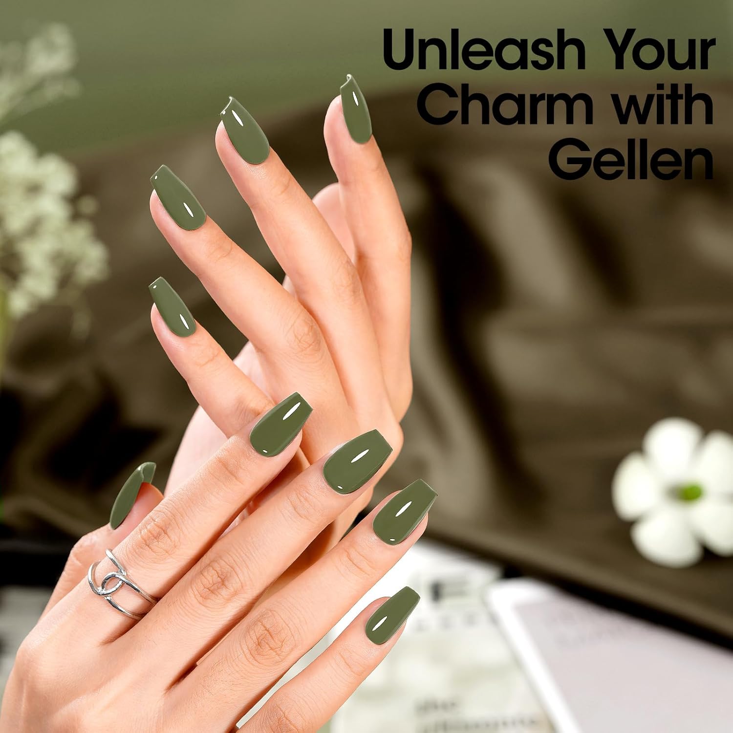 Gellen Green Gel Nail Polish 18 ML Sage Green Nail Gel Polish Soak off UV LED Nail Lamp Emerald Nail Polish for Fall Winter Salon DIY Nail Art Manicure at Home Holiday Gift for Women, 0.61 Fl Oz-Velvo Beauty